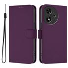 For Honor Play 50 Skin Feel Solid Color Leather Phone Case with Lanyard(Violet) - 2