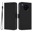 For Honor 50 Lite / Huawei nova 8i Skin Feel Solid Color Leather Phone Case with Lanyard(Black) - 2