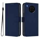 For Honor 50 Lite / Huawei nova 8i Skin Feel Solid Color Leather Phone Case with Lanyard(Navy Blue) - 2