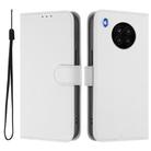 For Honor 50 Lite / Huawei nova 8i Skin Feel Solid Color Leather Phone Case with Lanyard(White) - 2