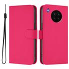 For Honor 50 Lite / Huawei nova 8i Skin Feel Solid Color Leather Phone Case with Lanyard(Rose Red) - 2
