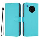 For Honor 50 Lite / Huawei nova 8i Skin Feel Solid Color Leather Phone Case with Lanyard(Lake Blue) - 2