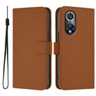 For Honor 50 Pro / Huawei nova 9 Pro Skin Feel Solid Color Leather Phone Case with Lanyard(Brown) - 2