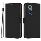 For Honor 50 Pro / Huawei nova 9 Pro Skin Feel Solid Color Leather Phone Case with Lanyard(Black) - 2
