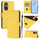 For Honor 50 Pro / Huawei nova 9 Pro Skin Feel Solid Color Leather Phone Case with Lanyard(Lemon Yellow) - 1