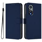 For Honor 50 Pro / Huawei nova 9 Pro Skin Feel Solid Color Leather Phone Case with Lanyard(Navy Blue) - 2