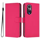 For Honor 50 Pro / Huawei nova 9 Pro Skin Feel Solid Color Leather Phone Case with Lanyard(Rose Red) - 2