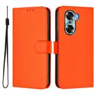 For Honor 60 Skin Feel Solid Color Leather Phone Case with Lanyard(Orange) - 2