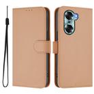 For Honor 60 Skin Feel Solid Color Leather Phone Case with Lanyard(Nude) - 2