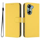 For Honor 60 Skin Feel Solid Color Leather Phone Case with Lanyard(Lemon Yellow) - 2
