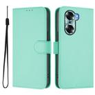 For Honor 60 Skin Feel Solid Color Leather Phone Case with Lanyard(Mint Green) - 2