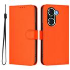 For Honor 60 Pro Skin Feel Solid Color Leather Phone Case with Lanyard(Orange) - 2