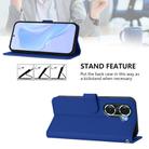 For Honor 60 Pro Skin Feel Solid Color Leather Phone Case with Lanyard(Dark Blue) - 3