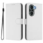 For Honor 60 Pro Skin Feel Solid Color Leather Phone Case with Lanyard(White) - 2