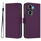 For Honor 60 Pro Skin Feel Solid Color Leather Phone Case with Lanyard(Violet) - 2