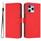 For Honor 60 SE Skin Feel Solid Color Leather Phone Case with Lanyard(Red) - 2