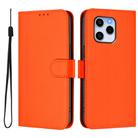 For Honor 60 SE Skin Feel Solid Color Leather Phone Case with Lanyard(Orange) - 2