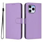For Honor 60 SE Skin Feel Solid Color Leather Phone Case with Lanyard(Lavender Purple) - 2