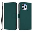 For Honor 60 SE Skin Feel Solid Color Leather Phone Case with Lanyard(Dark Green) - 2