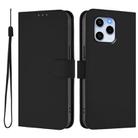 For Honor 60 SE Skin Feel Solid Color Leather Phone Case with Lanyard(Black) - 2