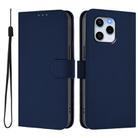 For Honor 60 SE Skin Feel Solid Color Leather Phone Case with Lanyard(Navy Blue) - 2