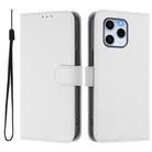 For Honor 60 SE Skin Feel Solid Color Leather Phone Case with Lanyard(White) - 2