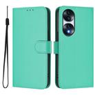 For Honor 70 Skin Feel Solid Color Leather Phone Case with Lanyard(Green) - 2