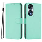 For Honor 70 Skin Feel Solid Color Leather Phone Case with Lanyard(Mint Green) - 2