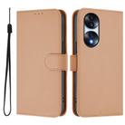 For Honor 70 Pro Skin Feel Solid Color Leather Phone Case with Lanyard(Nude) - 2