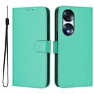 For Honor 70 Pro Skin Feel Solid Color Leather Phone Case with Lanyard(Green) - 2