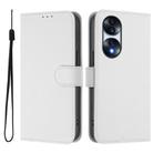 For Honor 70 Pro Skin Feel Solid Color Leather Phone Case with Lanyard(White) - 2