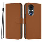 For Honor 80 Skin Feel Solid Color Leather Phone Case with Lanyard(Brown) - 2