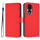 For Honor 80 Skin Feel Solid Color Leather Phone Case with Lanyard(Red) - 2