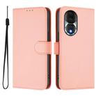 For Honor 80 Skin Feel Solid Color Leather Phone Case with Lanyard(Pink) - 2