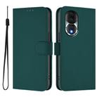 For Honor 80 Skin Feel Solid Color Leather Phone Case with Lanyard(Dark Green) - 2