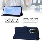 For Honor 80 Skin Feel Solid Color Leather Phone Case with Lanyard(Navy Blue) - 3