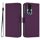 For Honor 80 Skin Feel Solid Color Leather Phone Case with Lanyard(Violet) - 2