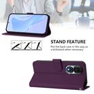 For Honor 80 Skin Feel Solid Color Leather Phone Case with Lanyard(Violet) - 3