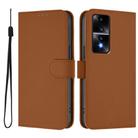 For Honor 80 GT Skin Feel Solid Color Leather Phone Case with Lanyard(Brown) - 2