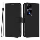 For Honor 80 GT Skin Feel Solid Color Leather Phone Case with Lanyard(Black) - 2