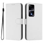 For Honor 80 GT Skin Feel Solid Color Leather Phone Case with Lanyard(White) - 2