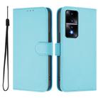 For Honor 80 GT Skin Feel Solid Color Leather Phone Case with Lanyard(Sky Blue) - 2