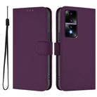 For Honor 80 GT Skin Feel Solid Color Leather Phone Case with Lanyard(Violet) - 2