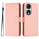 For Honor 90 Skin Feel Solid Color Leather Phone Case with Lanyard(Pink) - 2