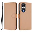For Honor 90 Skin Feel Solid Color Leather Phone Case with Lanyard(Nude) - 2