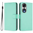 For Honor 90 Skin Feel Solid Color Leather Phone Case with Lanyard(Mint Green) - 2