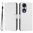 For Honor 90 Skin Feel Solid Color Leather Phone Case with Lanyard(White) - 2