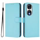 For Honor 90 Skin Feel Solid Color Leather Phone Case with Lanyard(Sky Blue) - 2