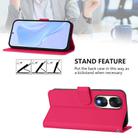 For Honor 90 Skin Feel Solid Color Leather Phone Case with Lanyard(Rose Red) - 3