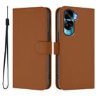 For Honor 90 Lite / X50i Skin Feel Solid Color Leather Phone Case with Lanyard(Brown) - 2